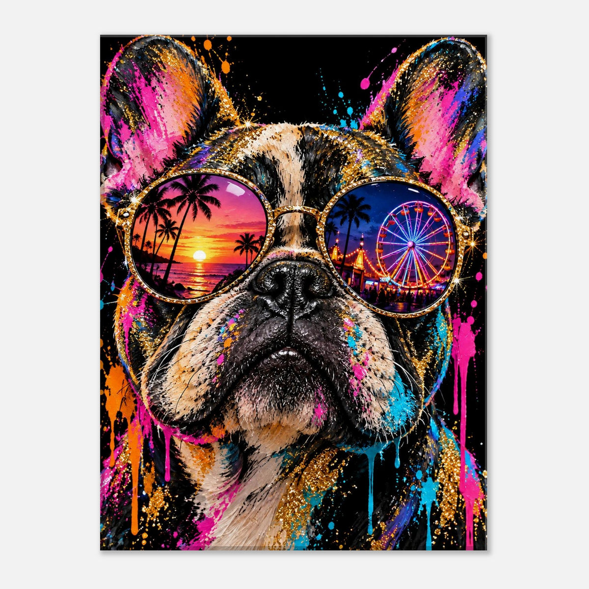 Bulldogge Leinwandbild Pop Art – Produktansicht 03 – Motivhafen
