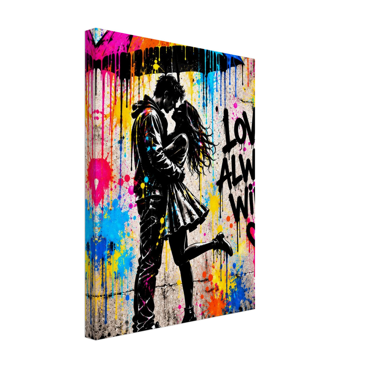 Love Always Wins Street-Art Leinwand – Produktansicht 3