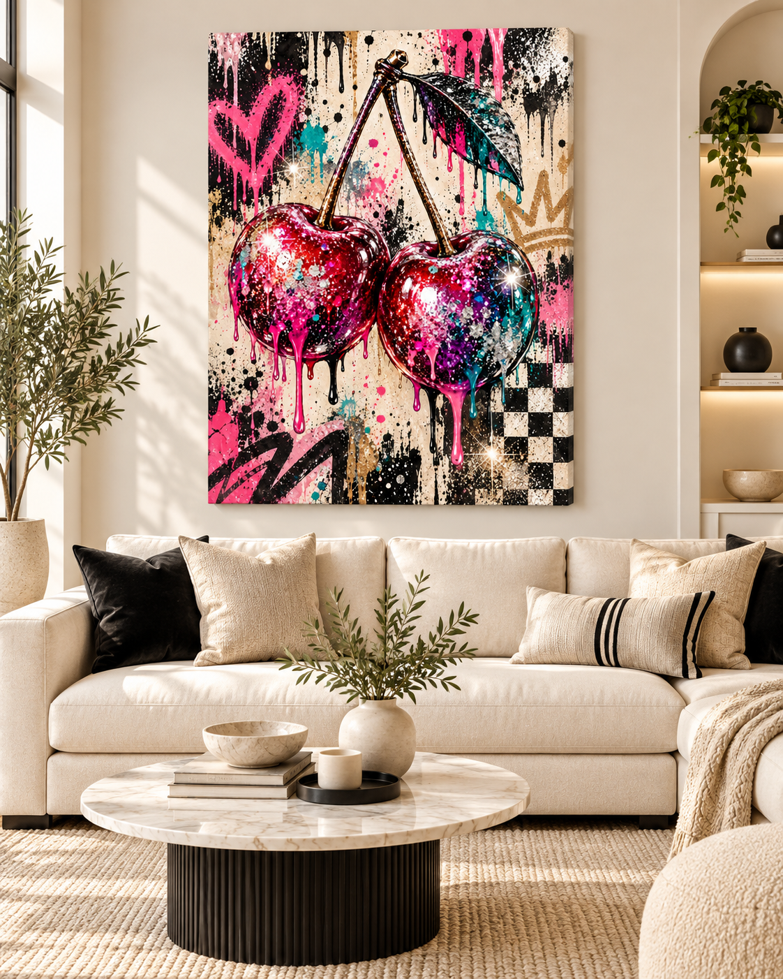 Kirschen Leinwandbild Pop Art – Produktansicht 11 – Motivhafen