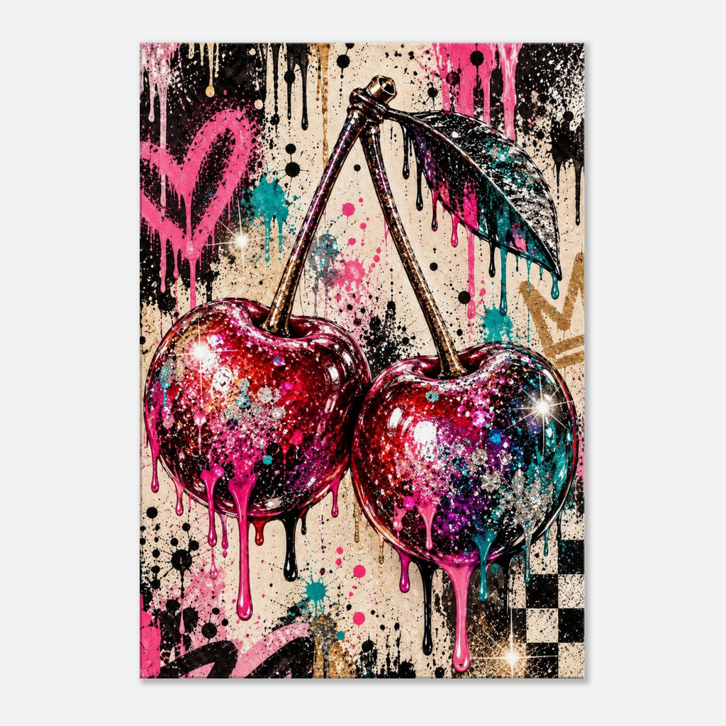 Kirschen Leinwandbild Pop Art – Produktansicht 01 – Motivhafen