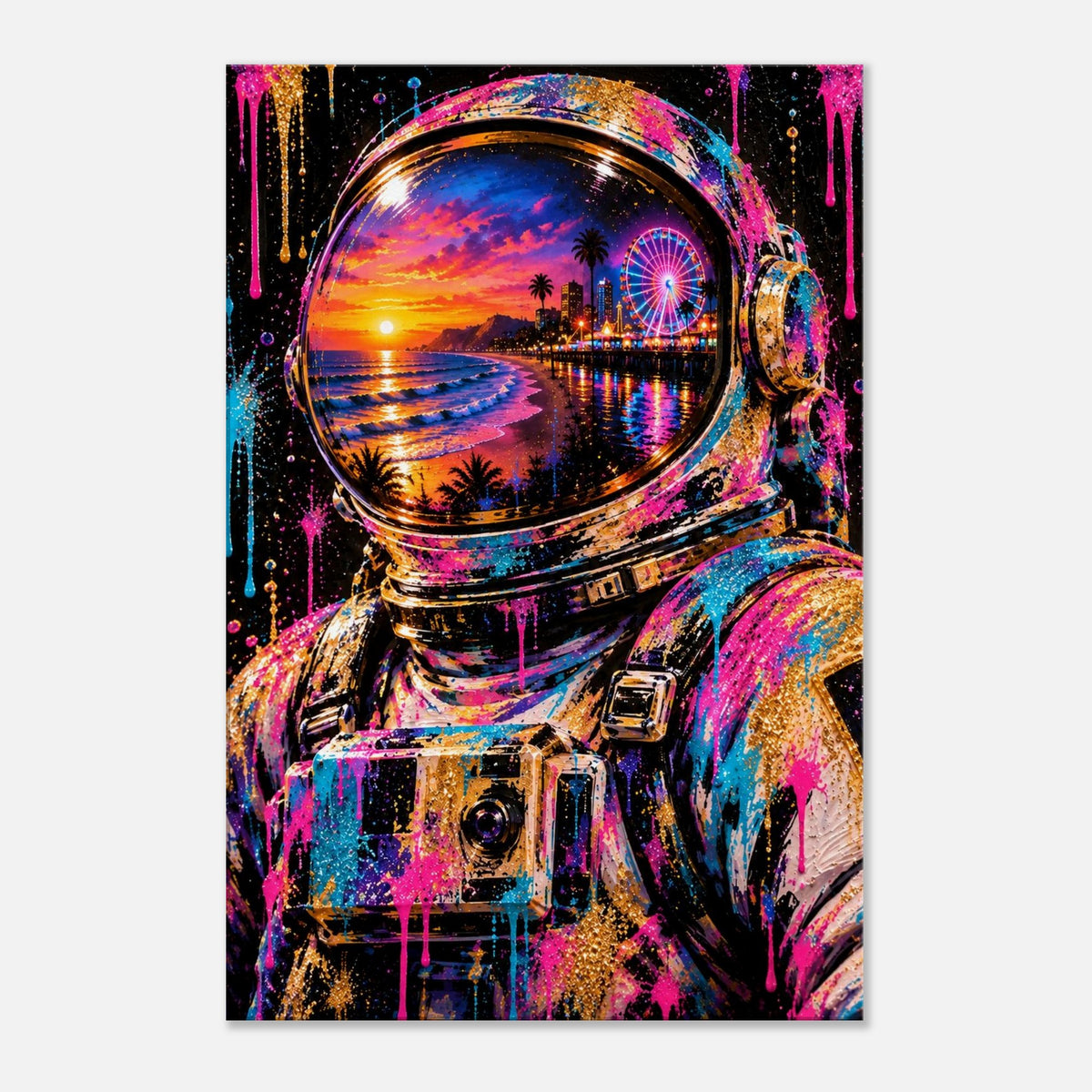 Astronaut Leinwandbild Neon Pop Art – Produktansicht 06 – Motivhafen