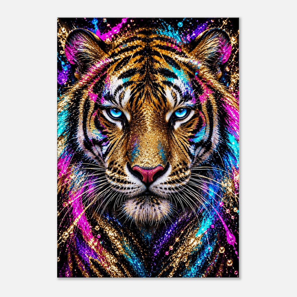 Tiger Leinwandbild Gold Neon – Produktansicht 04 – Motivhafen