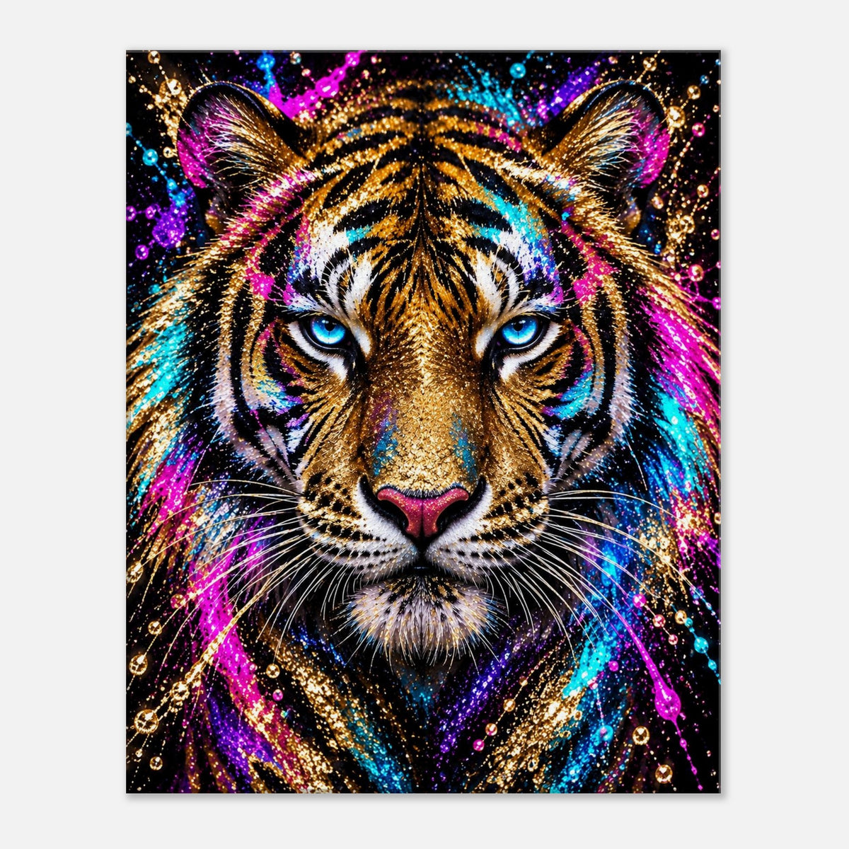 Tiger Leinwandbild Gold Neon – Produktansicht 06 – Motivhafen
