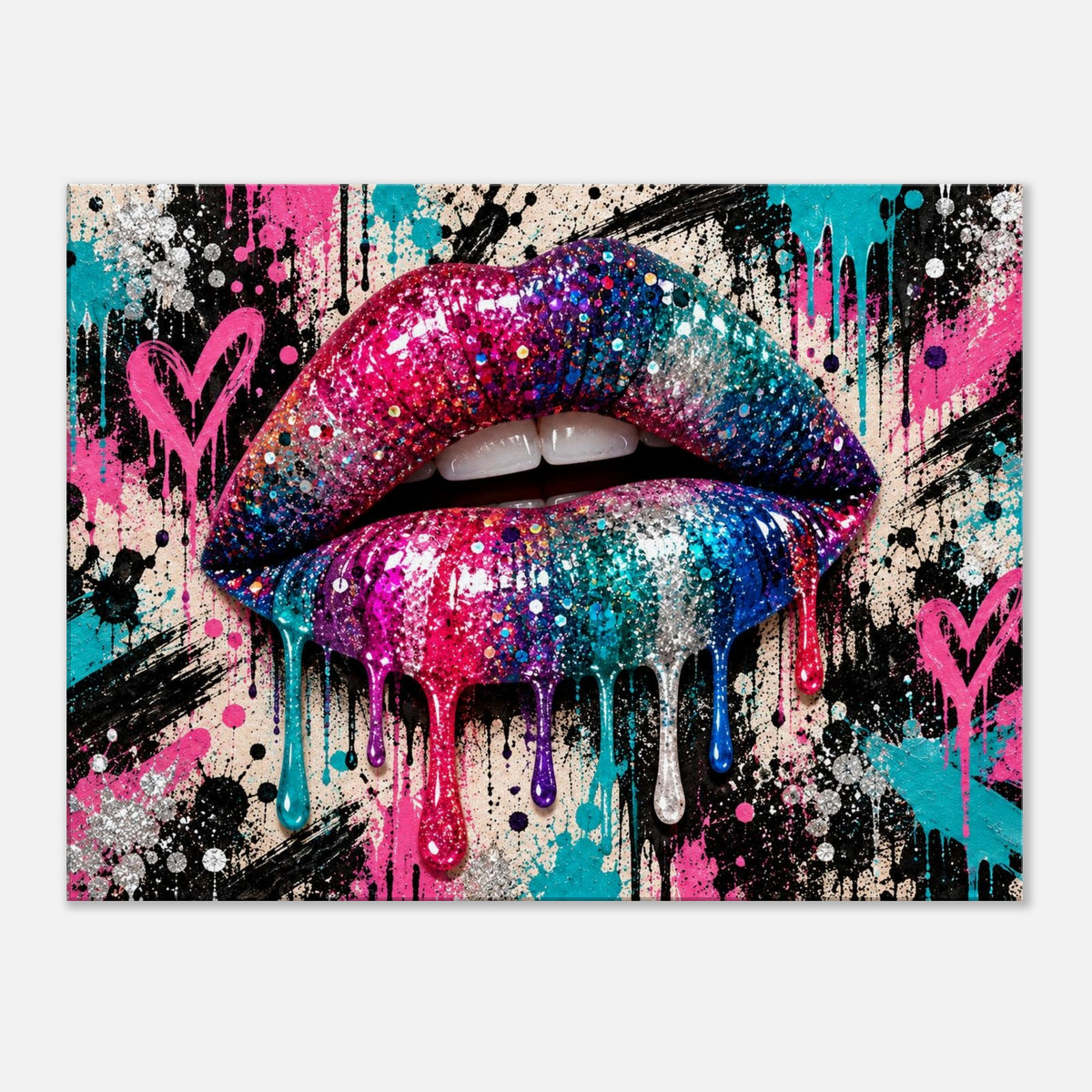 Glitzer Lippen Leinwandbild Pop Art – Produktansicht 07 – Motivhafen