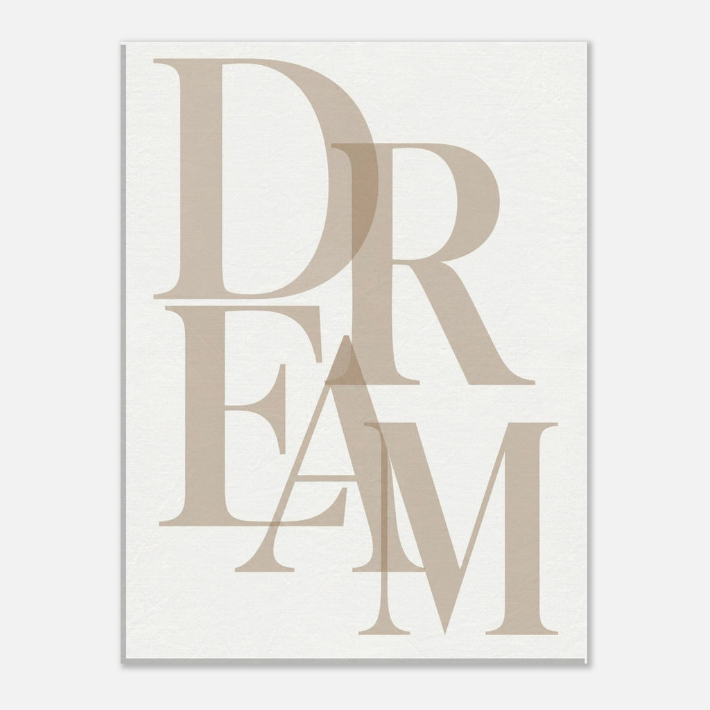 DREAM – minimalistisches Leinwandbild in Beige