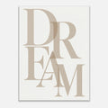 DREAM – minimalistisches Leinwandbild in Beige