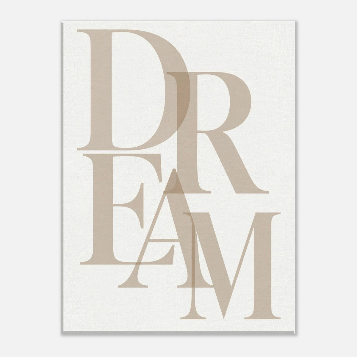 DREAM – minimalistisches Leinwandbild in Beige