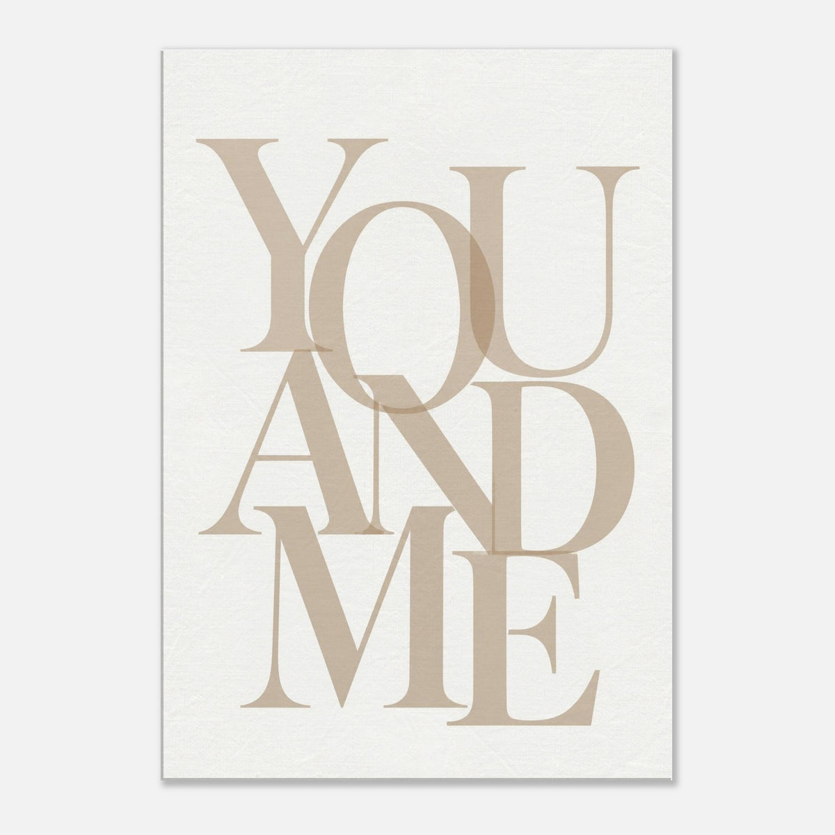 YOU AND ME – minimalistisches Leinwandbild in Beige