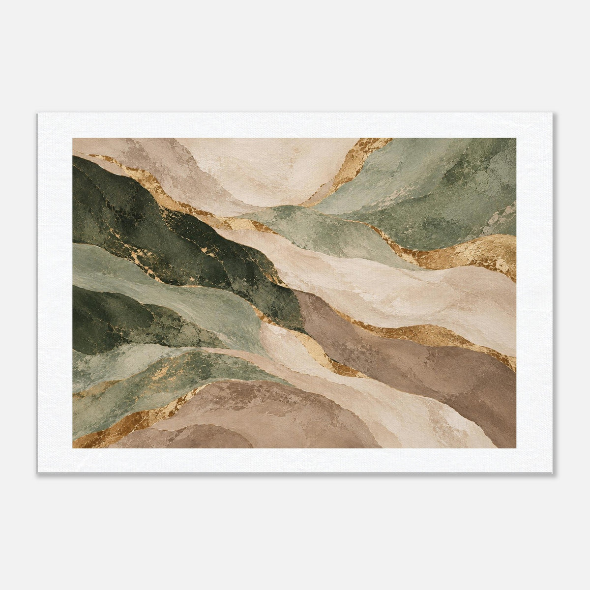 Sage & Gold – abstraktes Leinwandbild in Grün und Beige