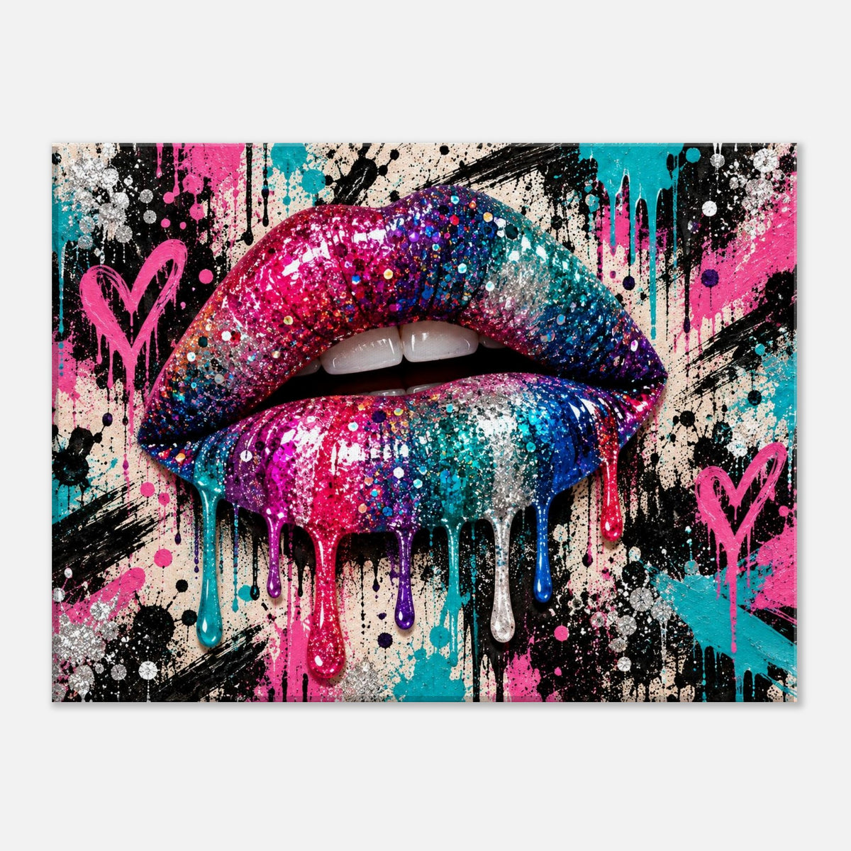 Glitzer Lippen Leinwandbild Pop Art – Produktansicht 08 – Motivhafen