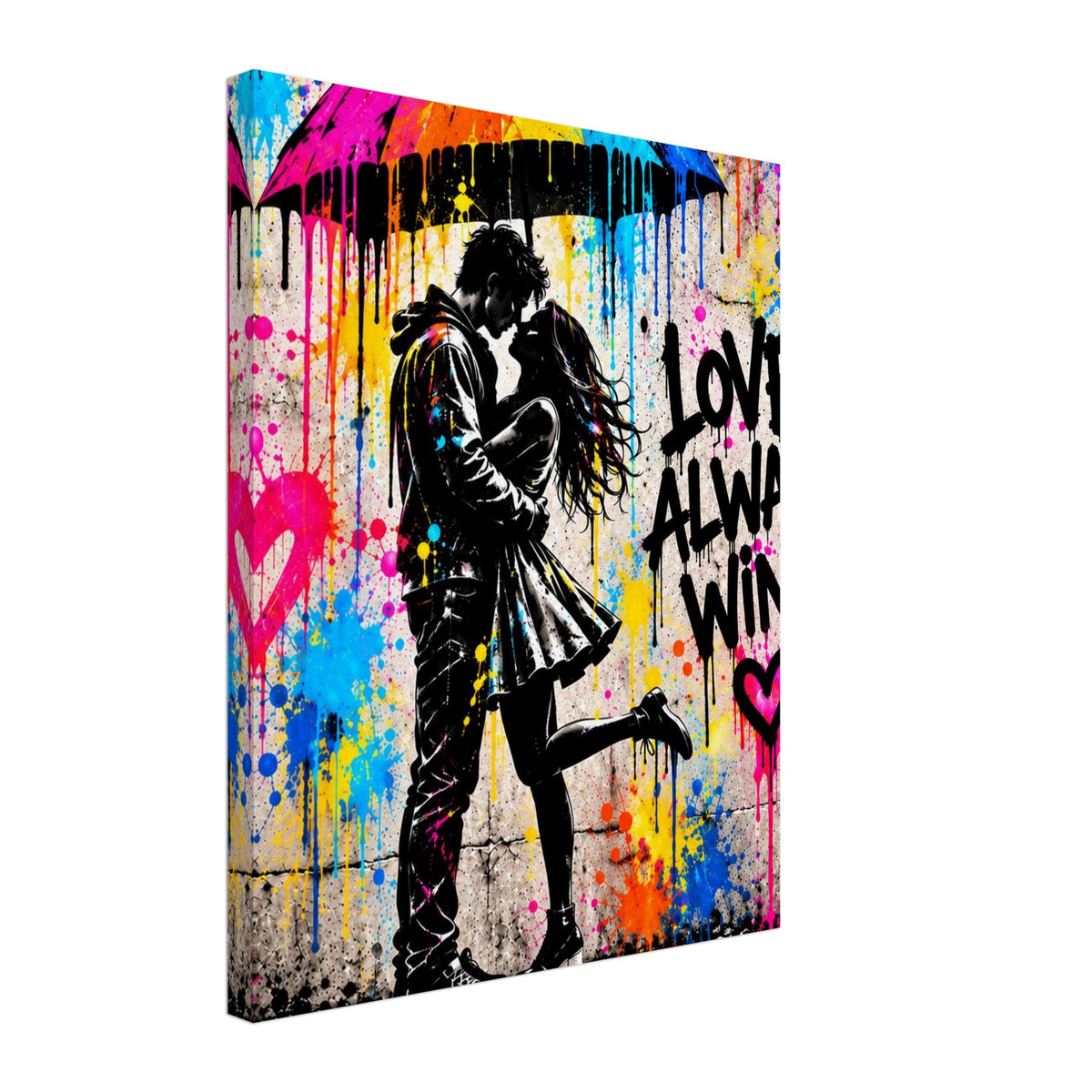 Love Always Wins Street-Art Leinwand – Produktansicht 7