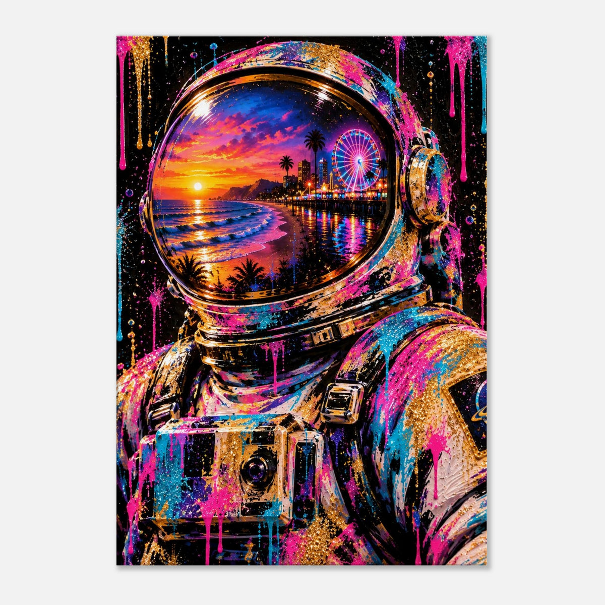 Astronaut Leinwandbild Neon Pop Art – Produktansicht 01 – Motivhafen