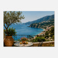 Olivenbaum-Terrasse mit Meerblick – mediterranes Leinwandbild von Motivhafen