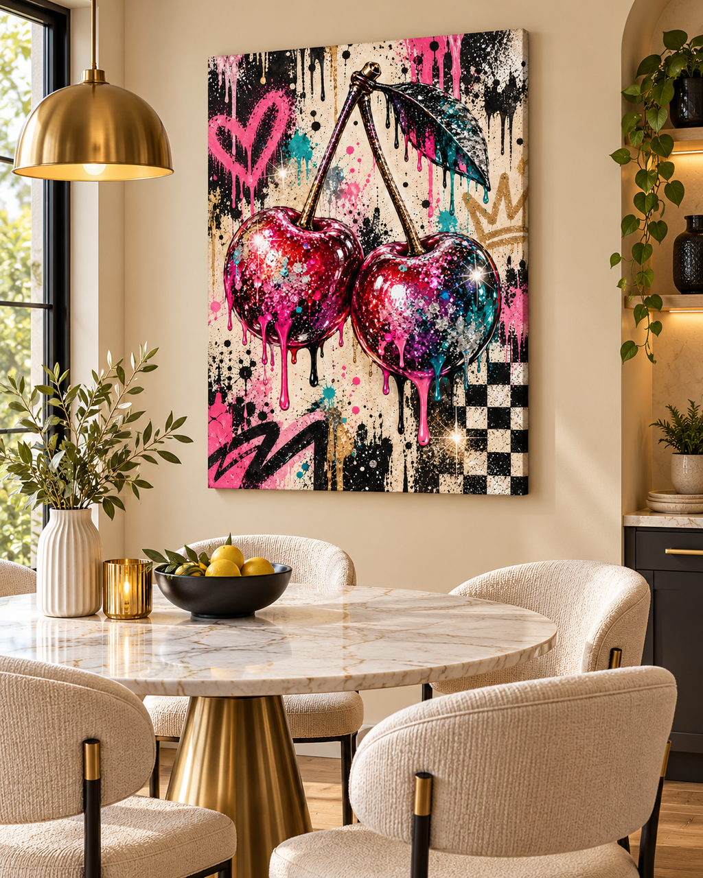 Kirschen Leinwandbild Pop Art – Produktansicht 09 – Motivhafen