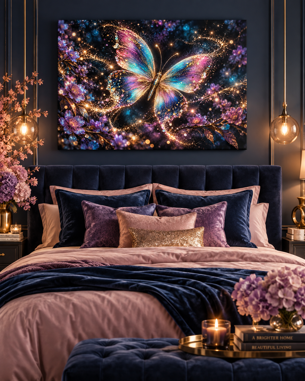 Schmetterling Leinwandbild Glitzer – Produktansicht 11 – Motivhafen