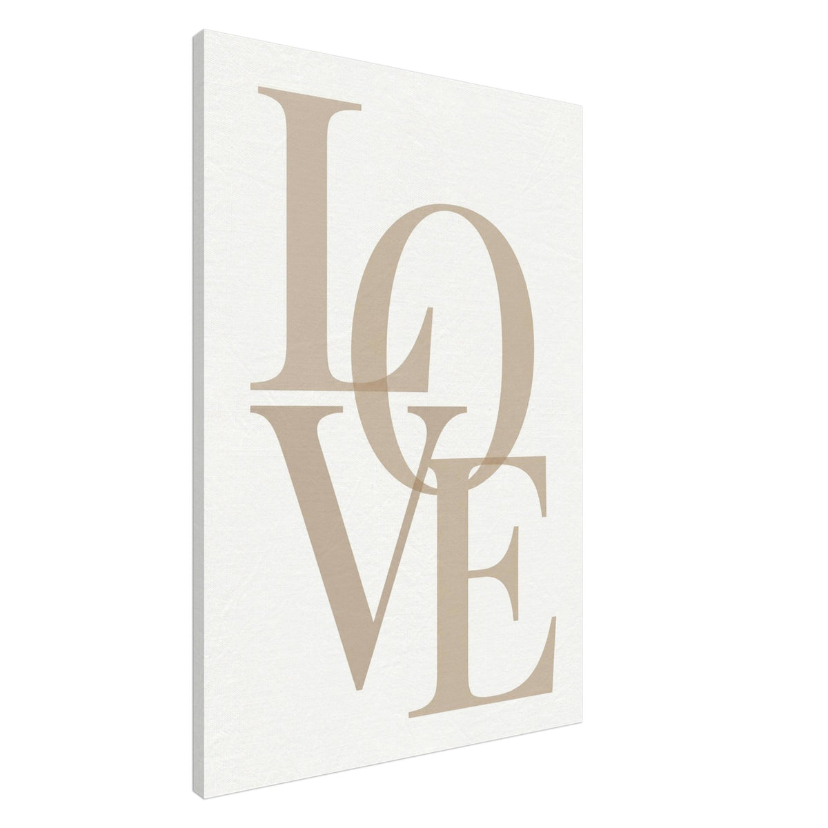 LOVE – minimalistisches Leinwandbild in Beige