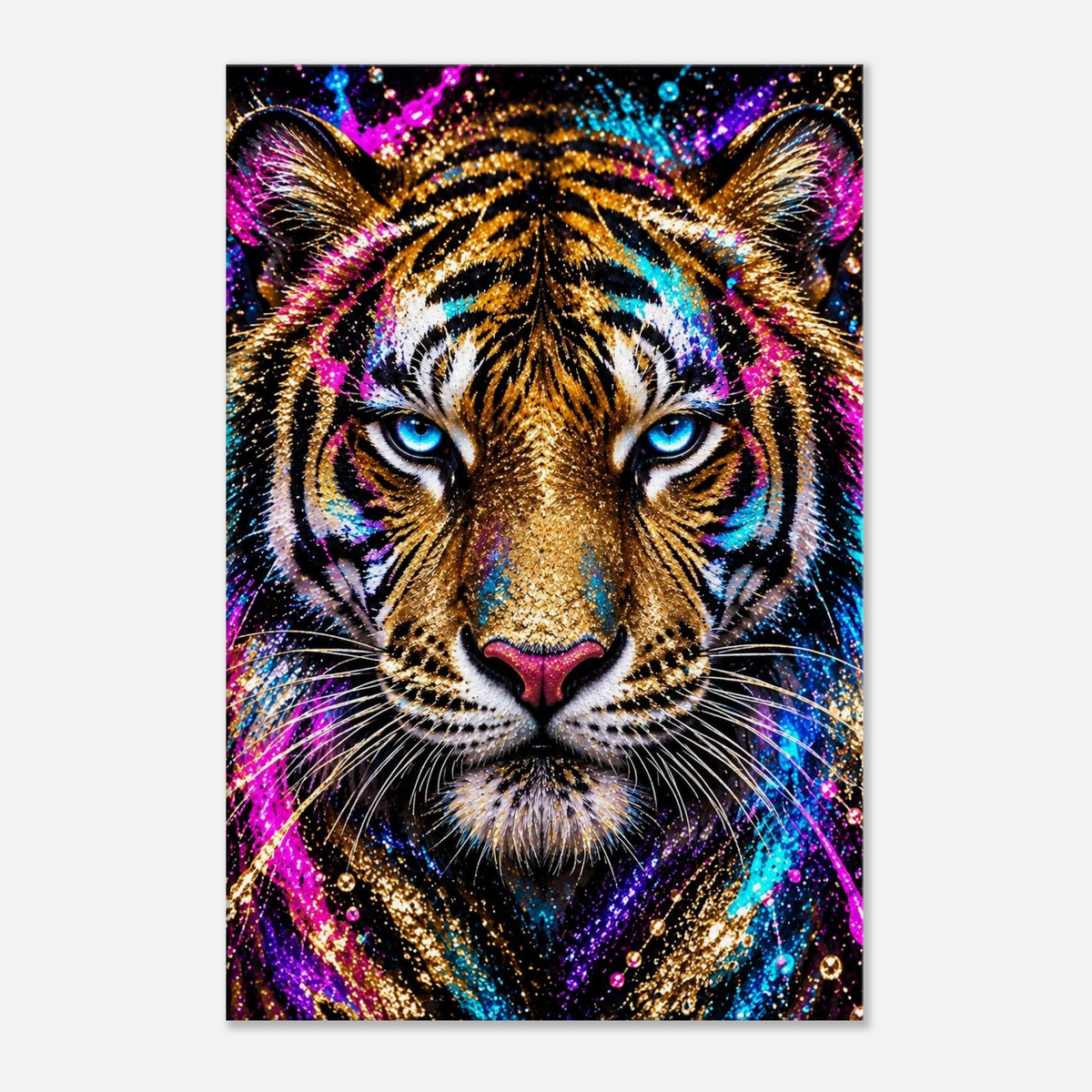 Tiger Leinwandbild Gold Neon – Produktansicht 02 – Motivhafen