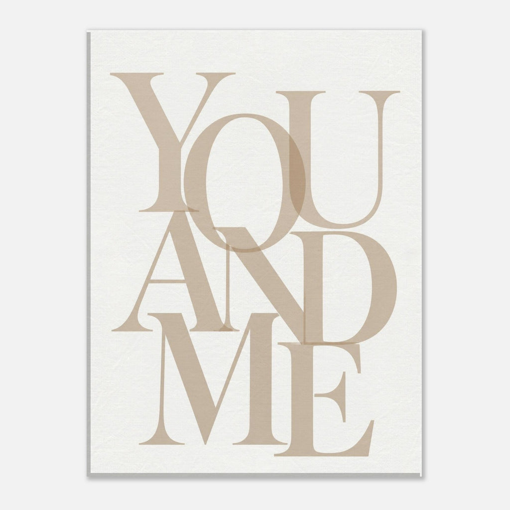 YOU AND ME – minimalistisches Leinwandbild in Beige