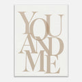 YOU AND ME – minimalistisches Leinwandbild in Beige