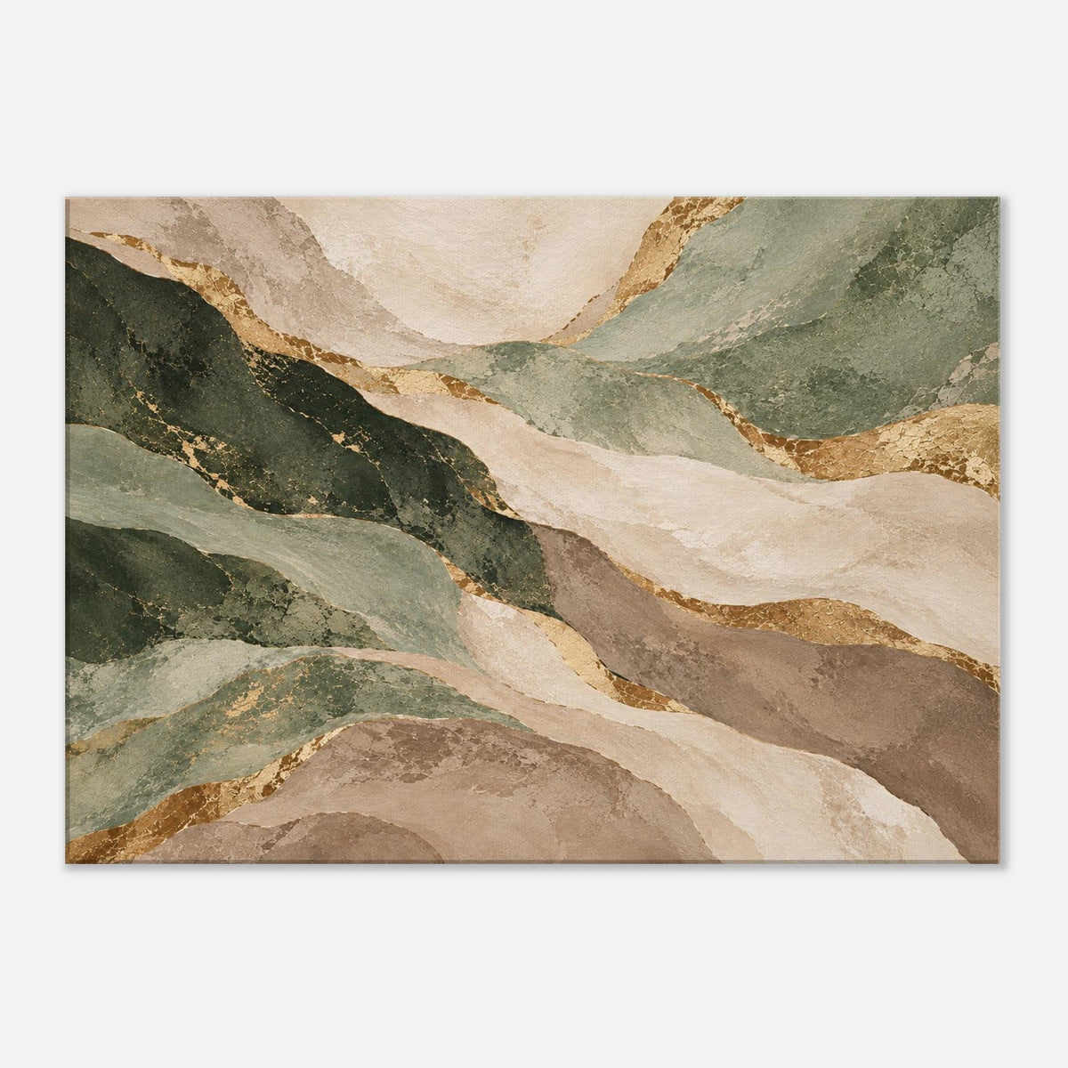 Sage & Gold – abstraktes Leinwandbild in Grün und Beige
