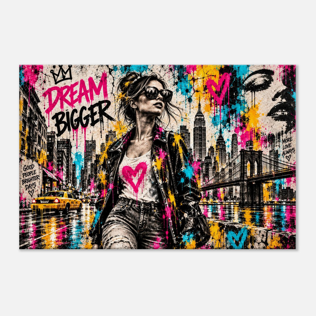 Dream Bigger – Street-Art Leinwandbild