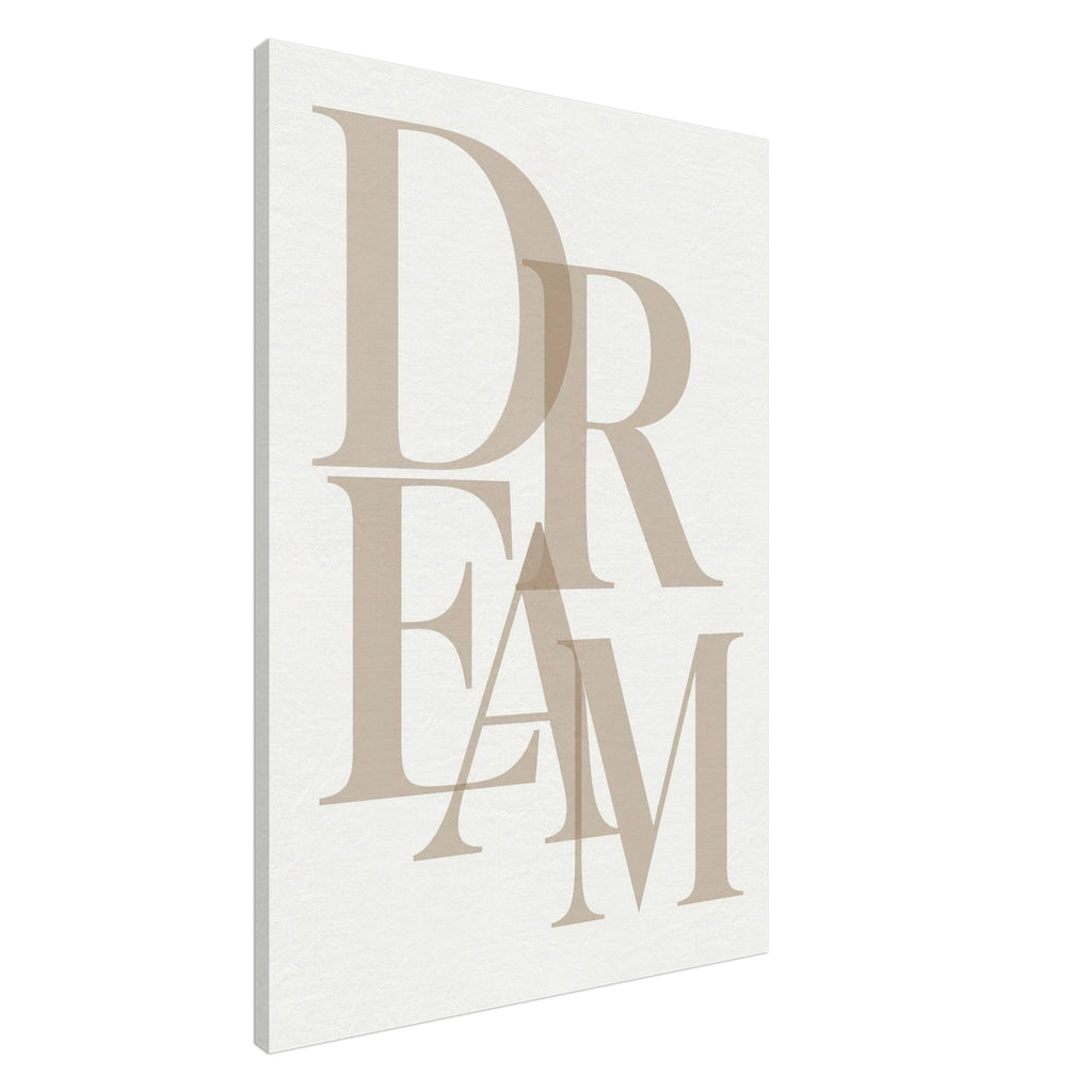 DREAM – minimalistisches Leinwandbild in Beige