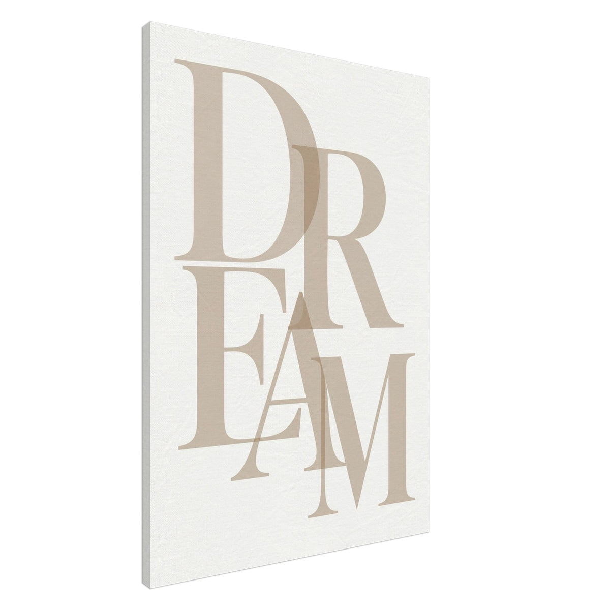 DREAM – minimalistisches Leinwandbild in Beige