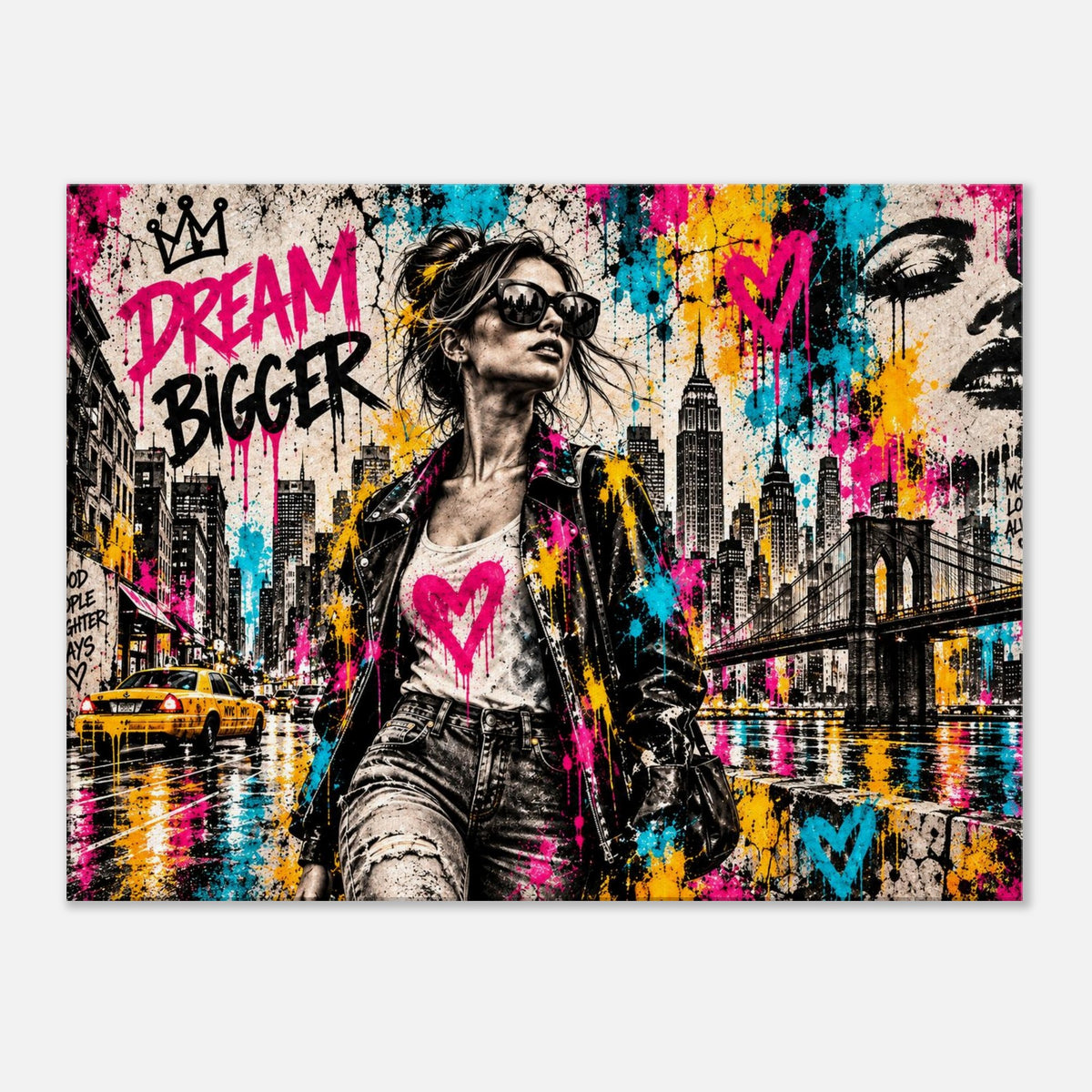 Dream Bigger – Street-Art Leinwandbild