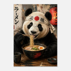 Panda mit Ramen – humorvolles Leinwandbild