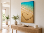 Muschelherz am Strand – maritimes Leinwandbild, Produktansicht 3