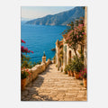 Steintreppe zum Meer – mediterranes Leinwandbild