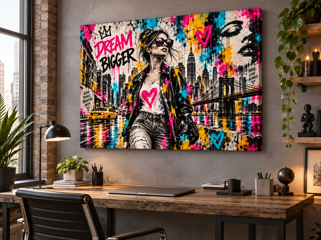Dream Bigger – Street-Art Leinwandbild