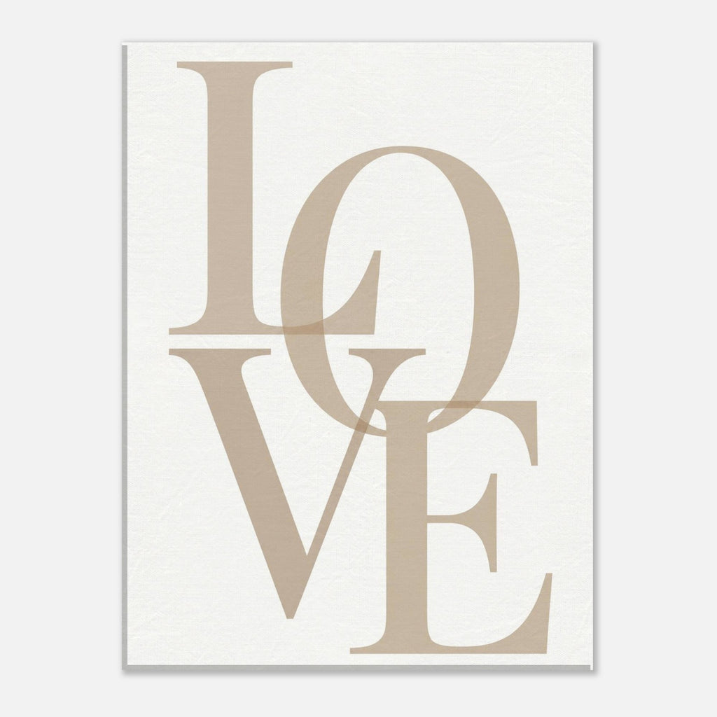 LOVE – minimalistisches Leinwandbild in Beige