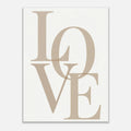 LOVE – minimalistisches Leinwandbild in Beige