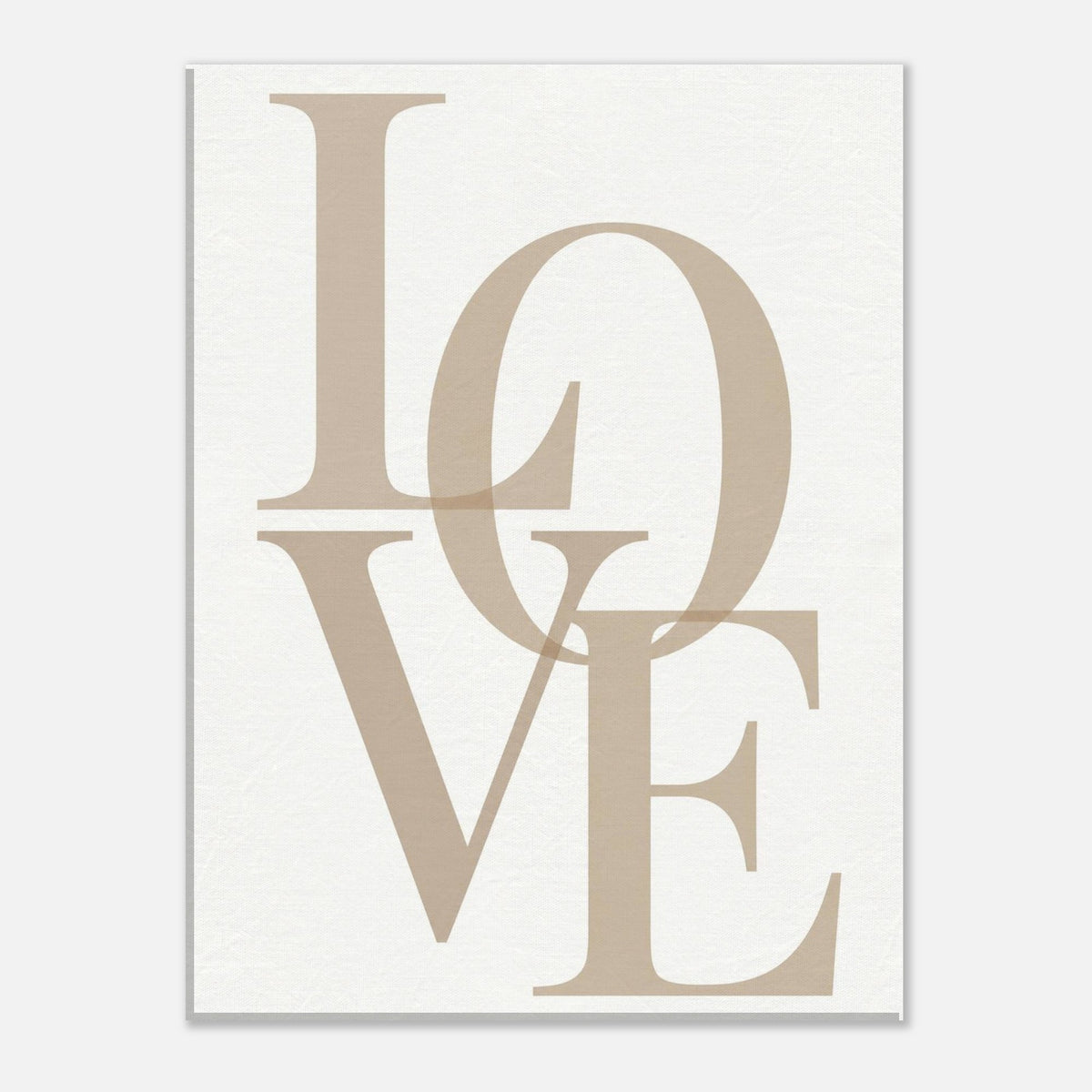 LOVE – minimalistisches Leinwandbild in Beige