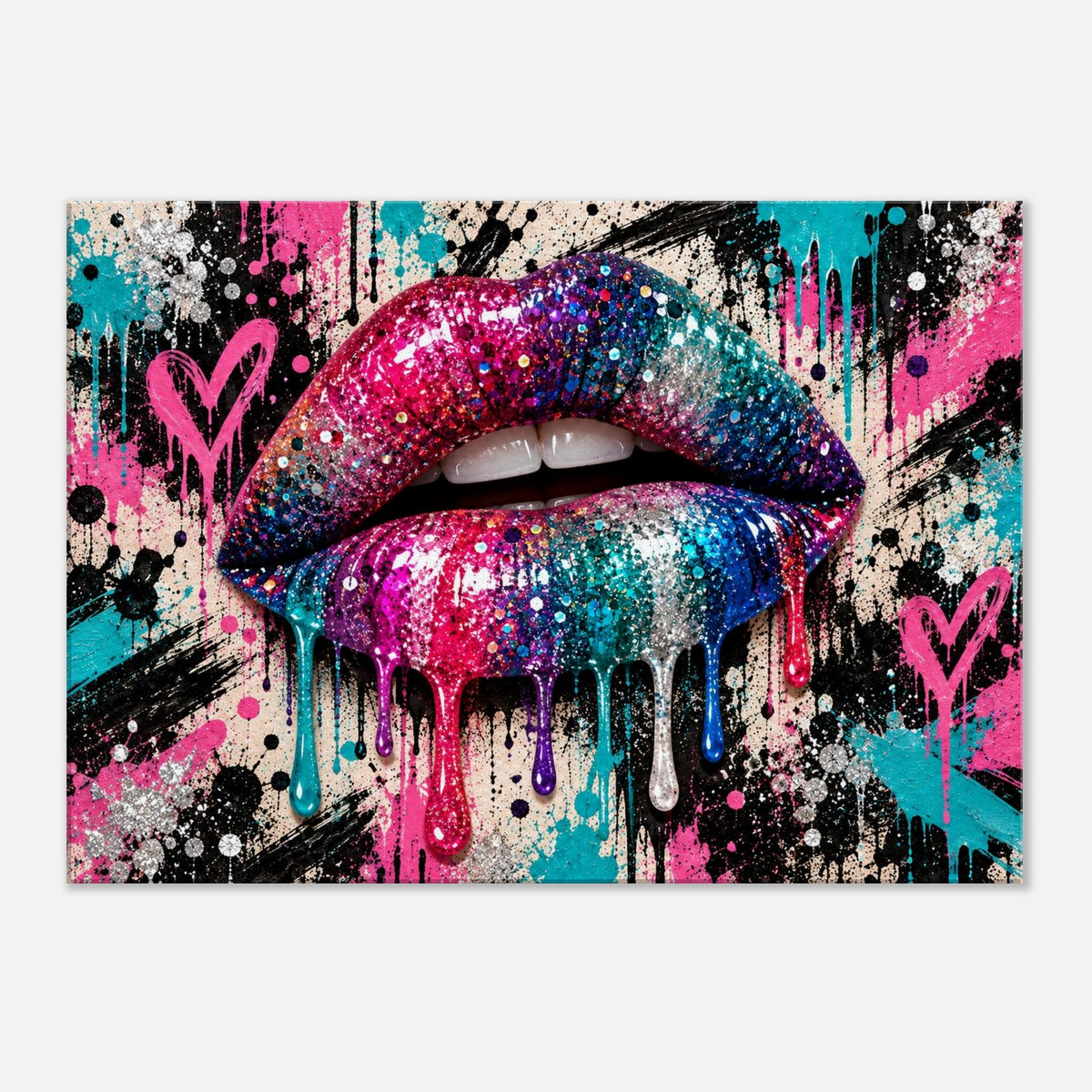 Glitzer Lippen Leinwandbild Pop Art – Produktansicht 04 – Motivhafen