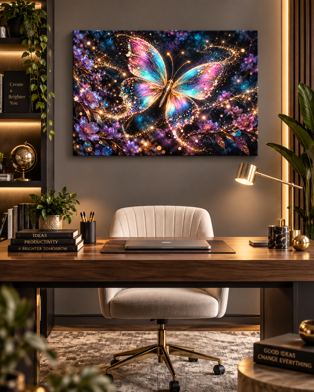Schmetterling Leinwandbild Glitzer – Produktansicht 15 – Motivhafen