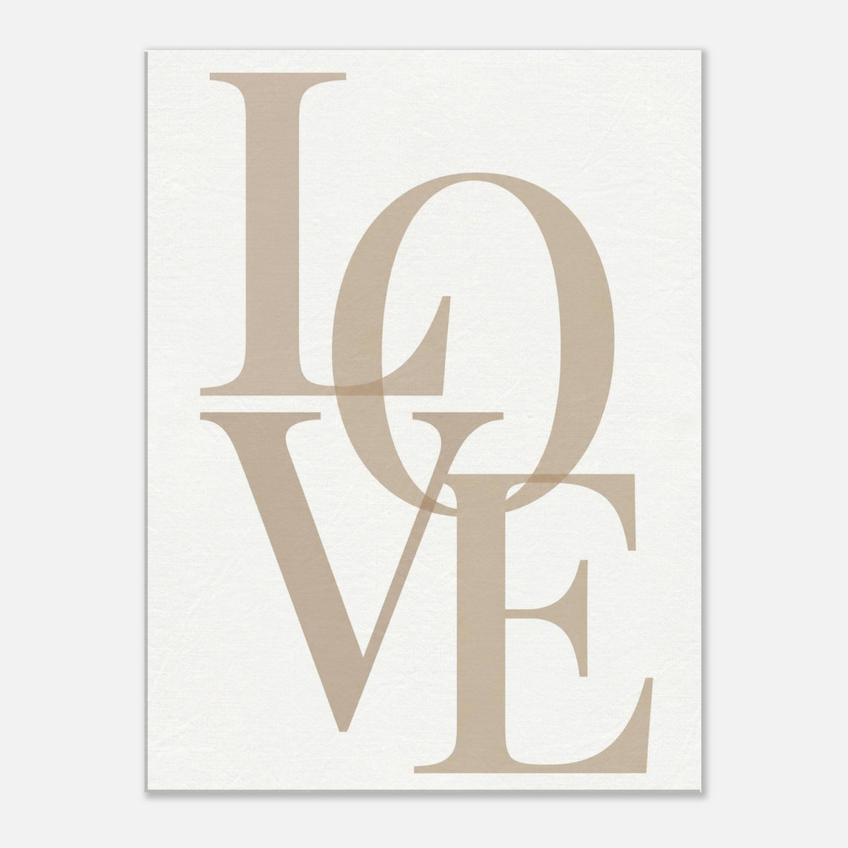LOVE – minimalistisches Leinwandbild in Beige