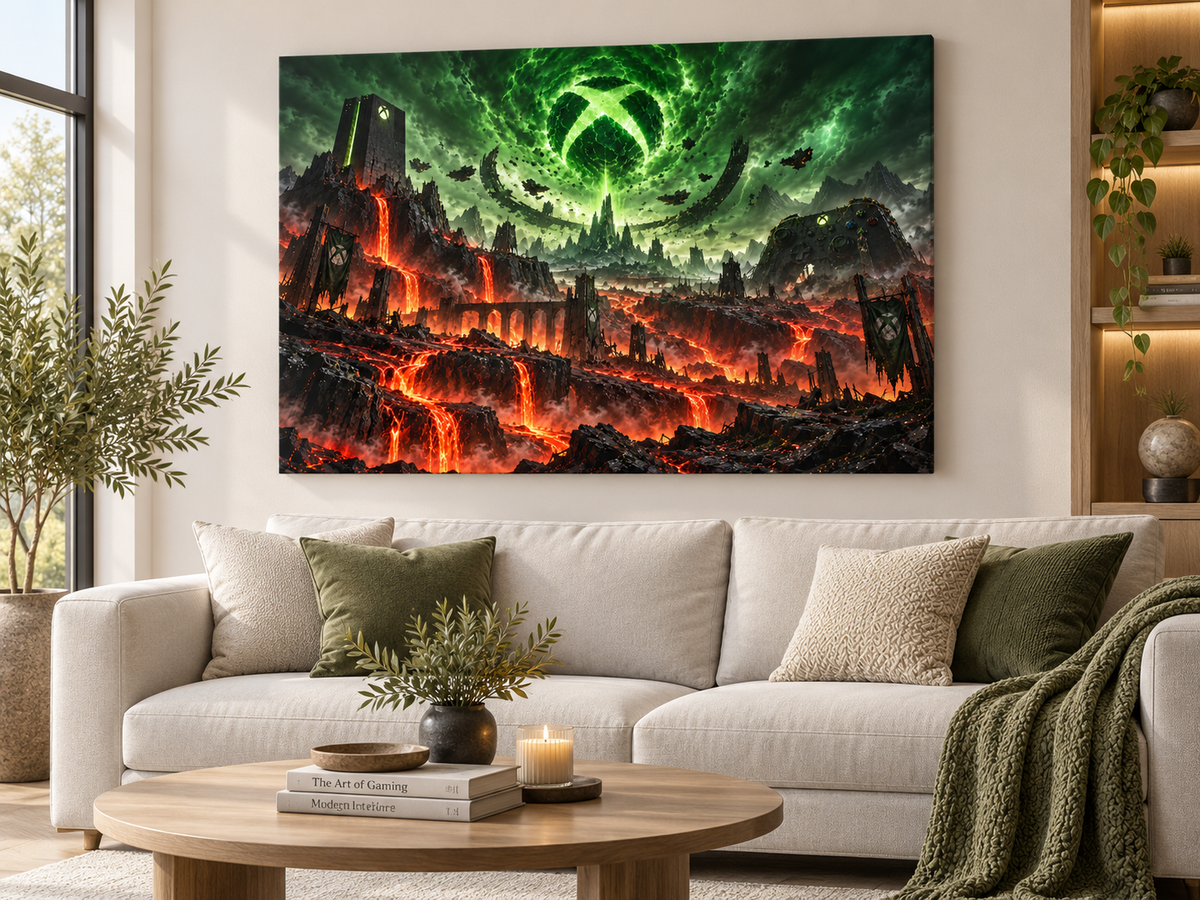 Gaming-Apokalypse mit grüner Energie – Leinwandbild, Produktansicht 5