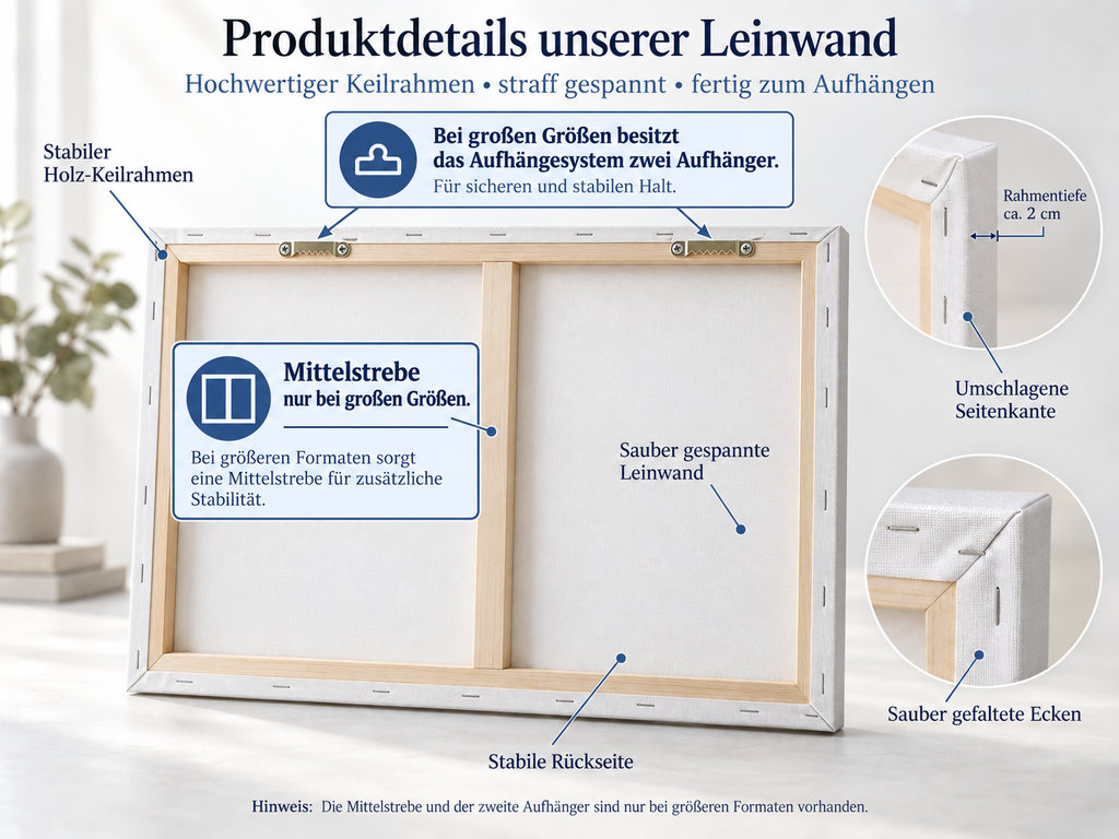 Blue & Terracotta – abstraktes Leinwandbild mit Goldakzenten