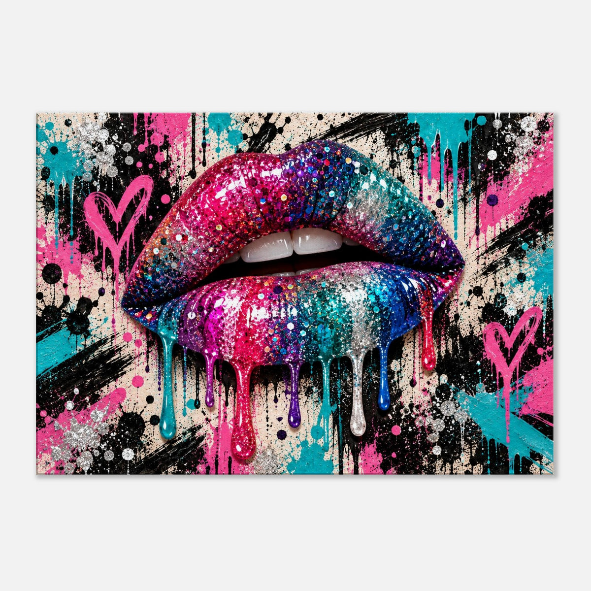Glitzer Lippen Leinwandbild Pop Art – Produktansicht 01 – Motivhafen