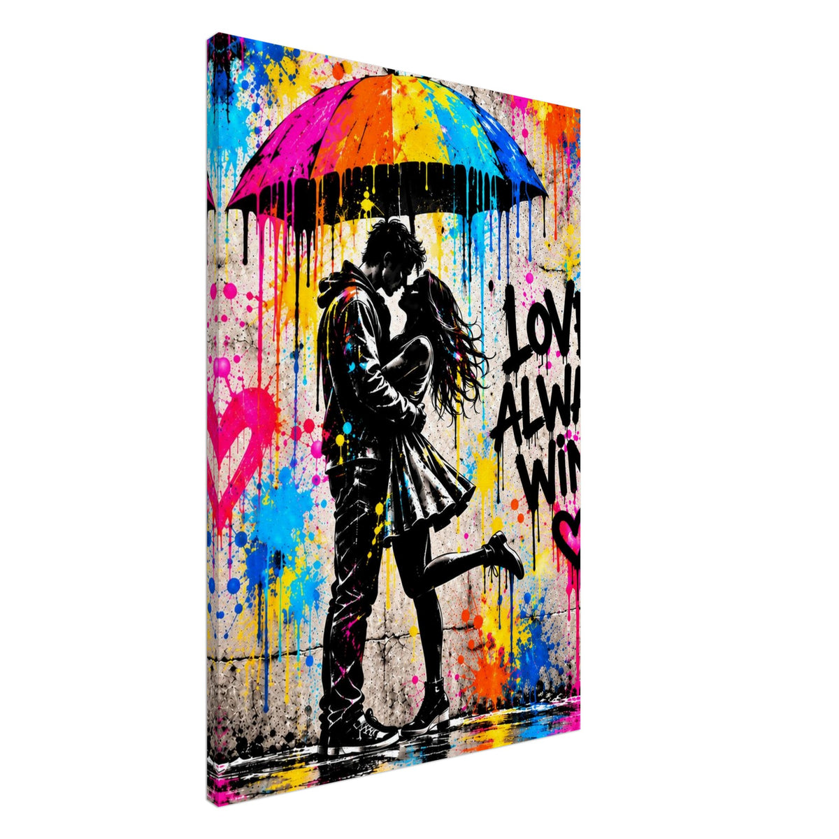 Love Always Wins Street-Art Leinwand – Produktansicht 5