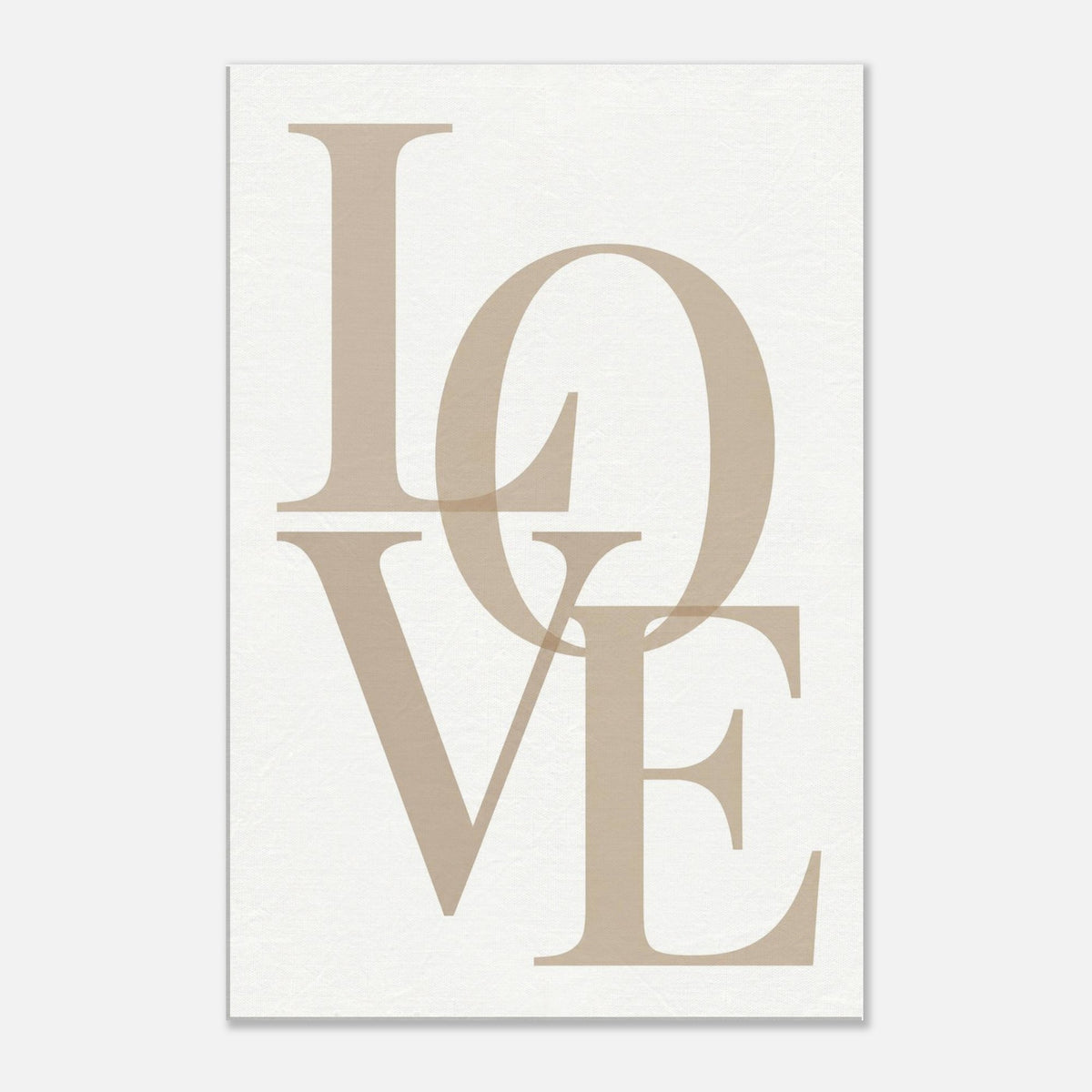 LOVE – minimalistisches Leinwandbild in Beige