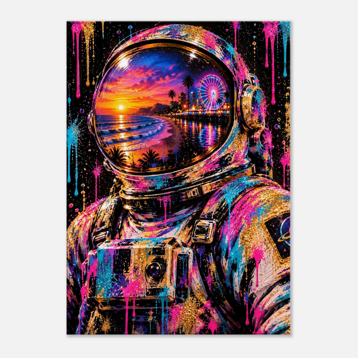 Astronaut Leinwandbild Neon Pop Art – Produktansicht 03 – Motivhafen