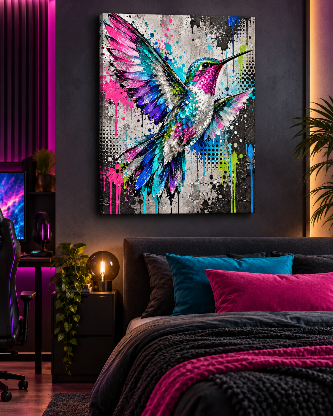 Kolibri Leinwandbild Street Art – Produktansicht 11 – Motivhafen