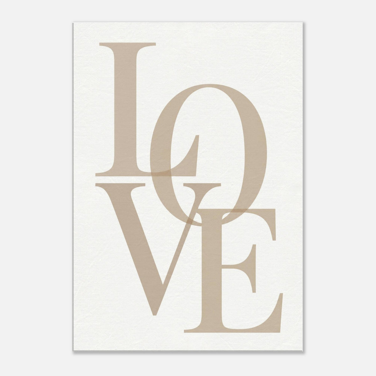LOVE – minimalistisches Leinwandbild in Beige