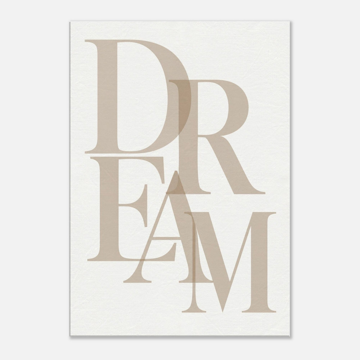 DREAM – minimalistisches Leinwandbild in Beige