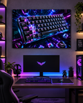 RGB-Tastatur mit WASD – Neon-Gaming-Leinwandbild, Produktansicht 3