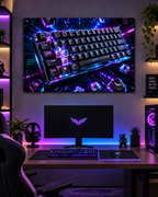 RGB-Tastatur mit WASD – Neon-Gaming-Leinwandbild, Produktansicht 3