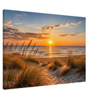 Sonnenuntergang über Strand und Dünen – Leinwandbild, Produktansicht 2